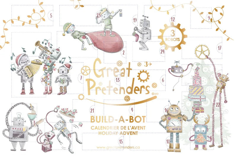 Great Pretenders Build-a-Bot Holiday Advent Calendar flat lay