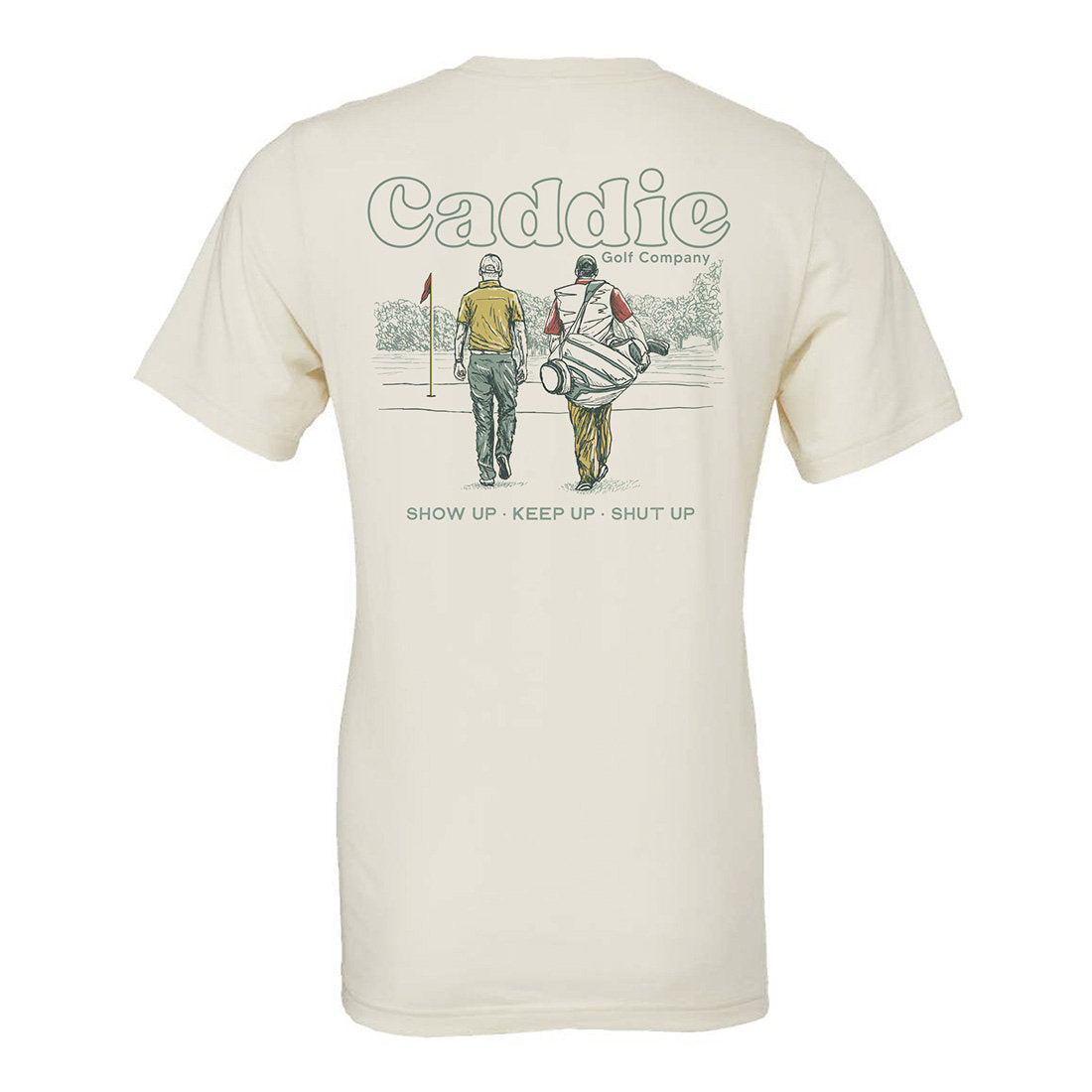 Caddie "Fairway Walk" Pocket Tee | Ivory reverse side flat lay