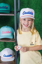 Caddie "Lined Up" Tee | Yellow model photo
