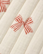 Details of the "Peppermint Bows" print from Rylee + Cru Christmas Stocking | Peppermint Bows