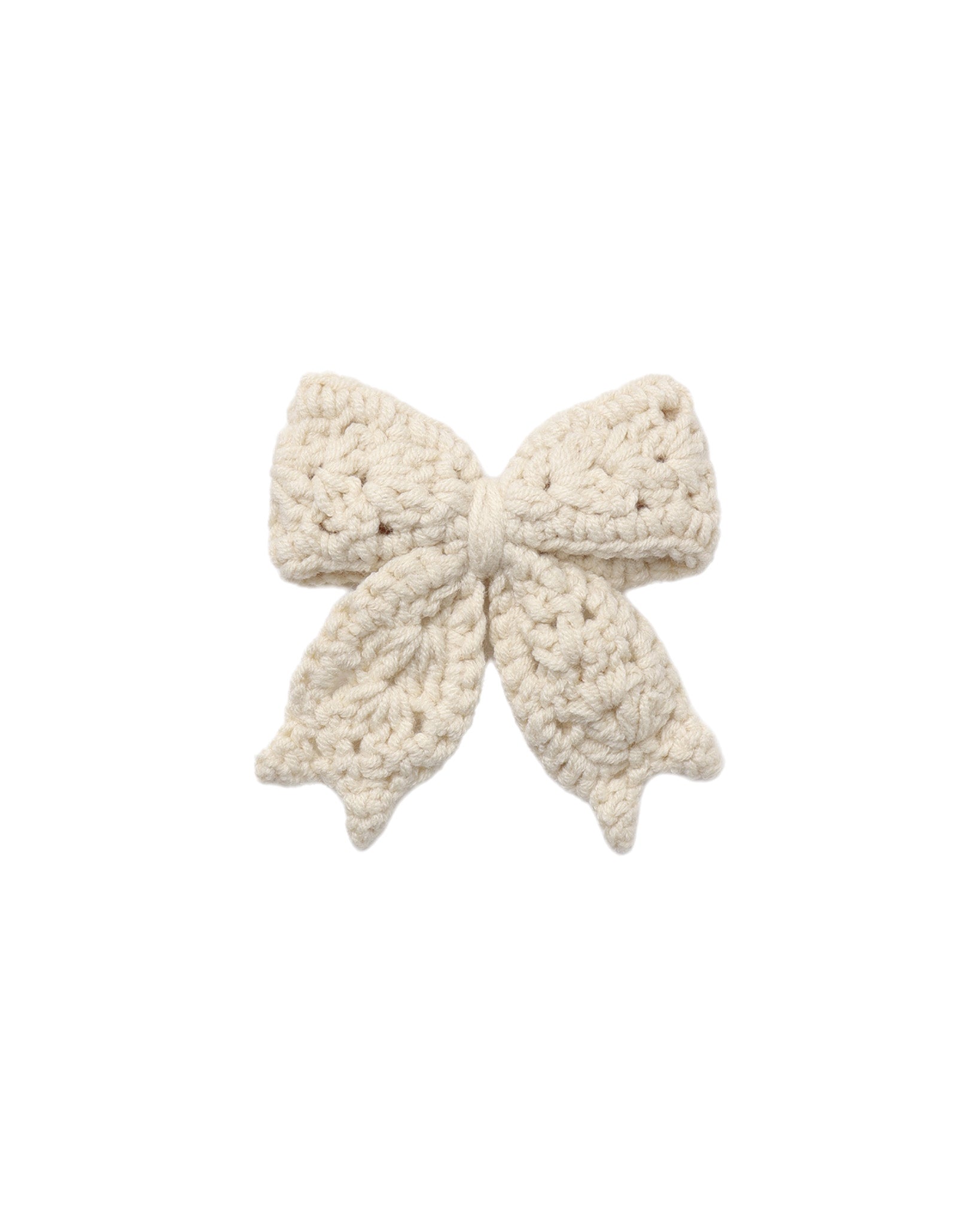 Quincy Mae Baby Crochet Bow in Natural Flat Lay