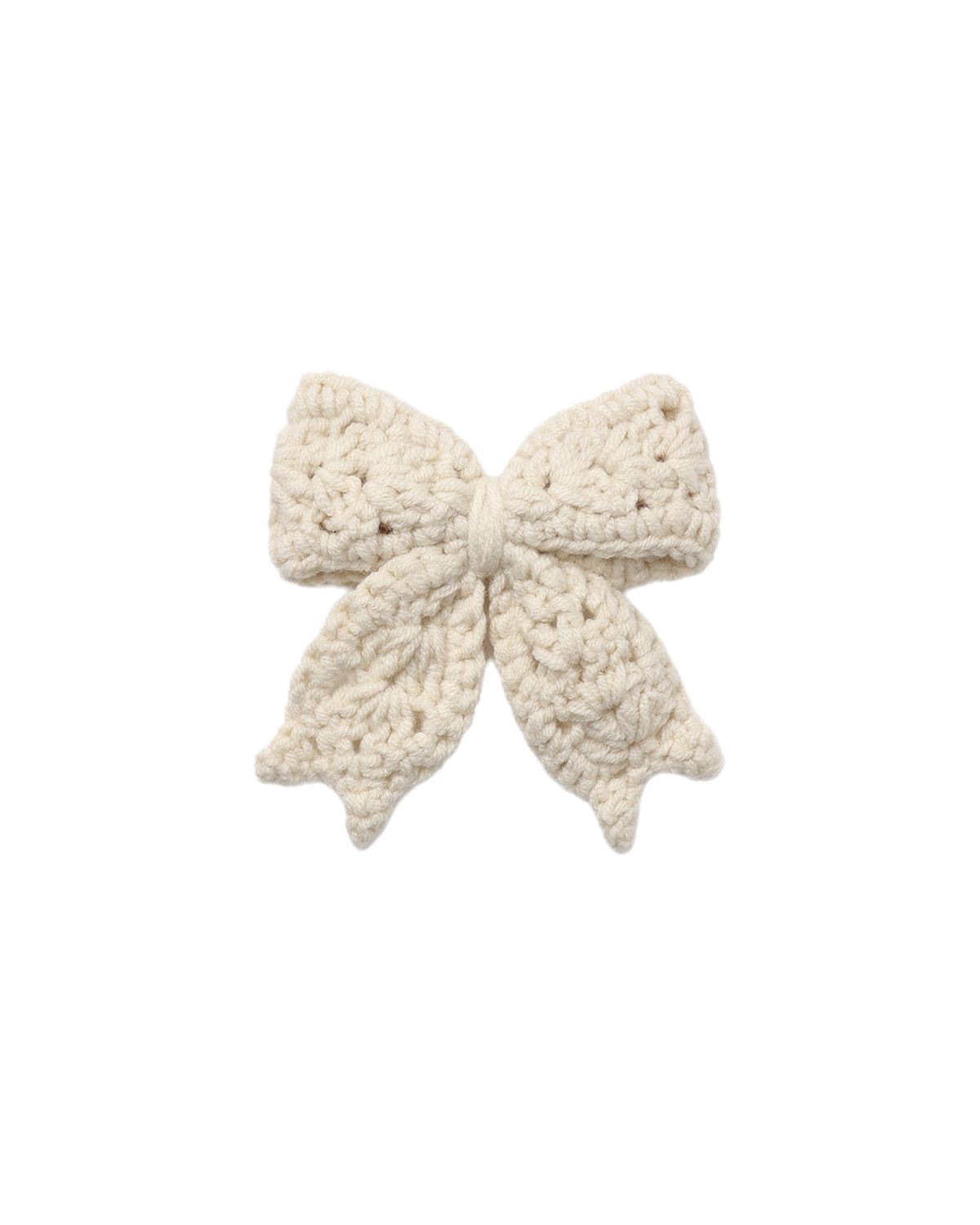 Quincy Mae Baby Crochet Bow in Natural Flat Lay