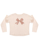 Rylee + Cru Girl's Ruffle Long Sleeve Tee | Bow Flat Lay
