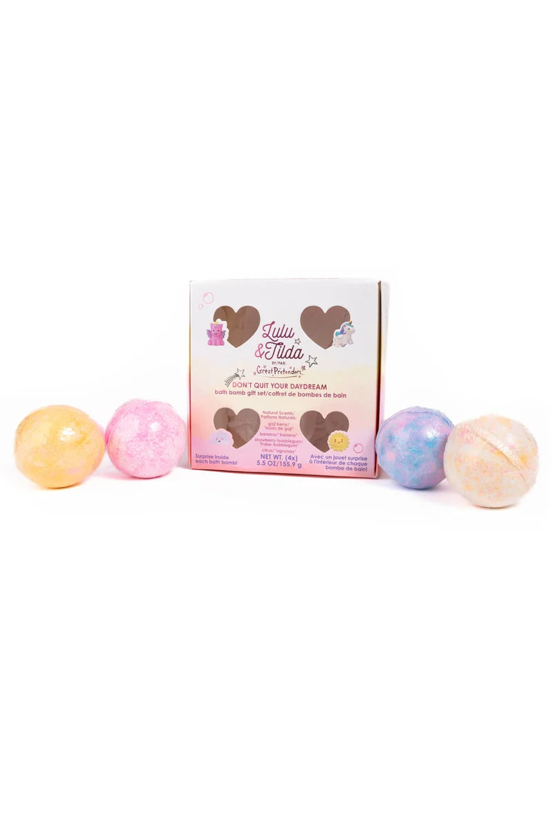 Great Pretenders Don't Quit Your Day Dream Bath Bomb Box Set Box with 4 Bath Bombs