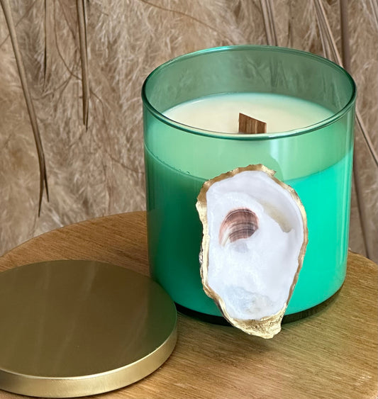 Oyster Shell Green Wood Wick Candle 9oz | Take Me To Wrightsville