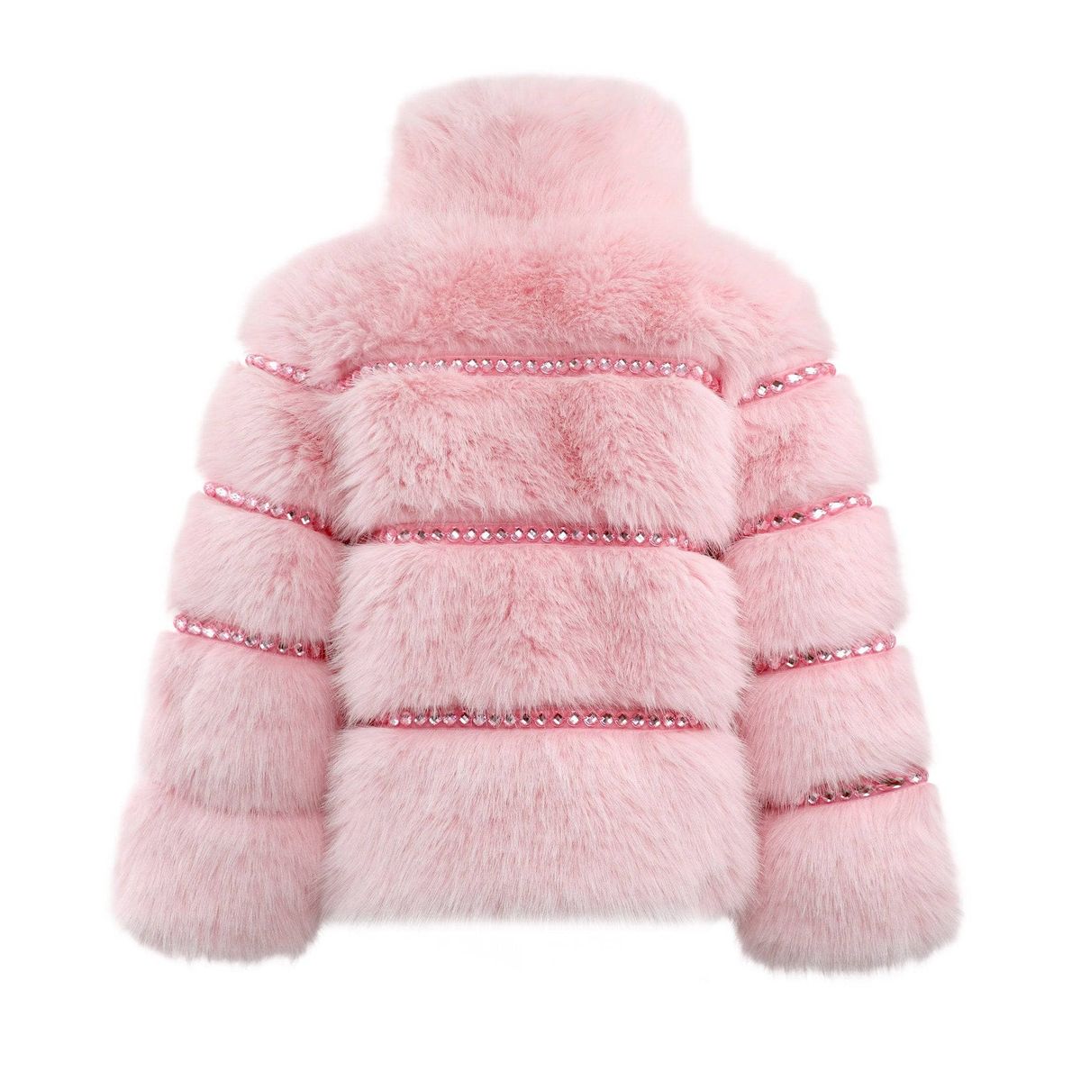 Lola and the Boys Cotton Candy Gem Faux Fur rear flat lay