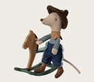 Maileg Cowboy Mouse on Rocking Horse || Little Brother