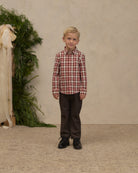 Noralee Harrison Button-Down in Holiday Tartan studio model full length photo