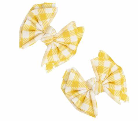 Baby Bling 2 Pack Baby FAB Clips II Mustard Gingham