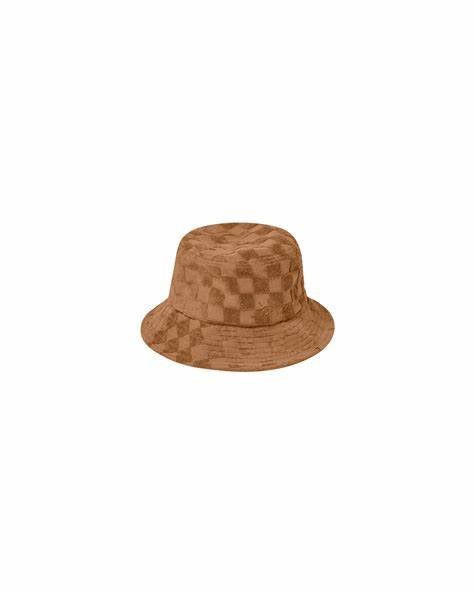 terry bucket hat || camel check