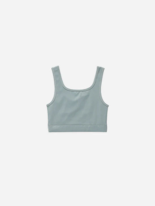 Crop Fitted Tank || Blue