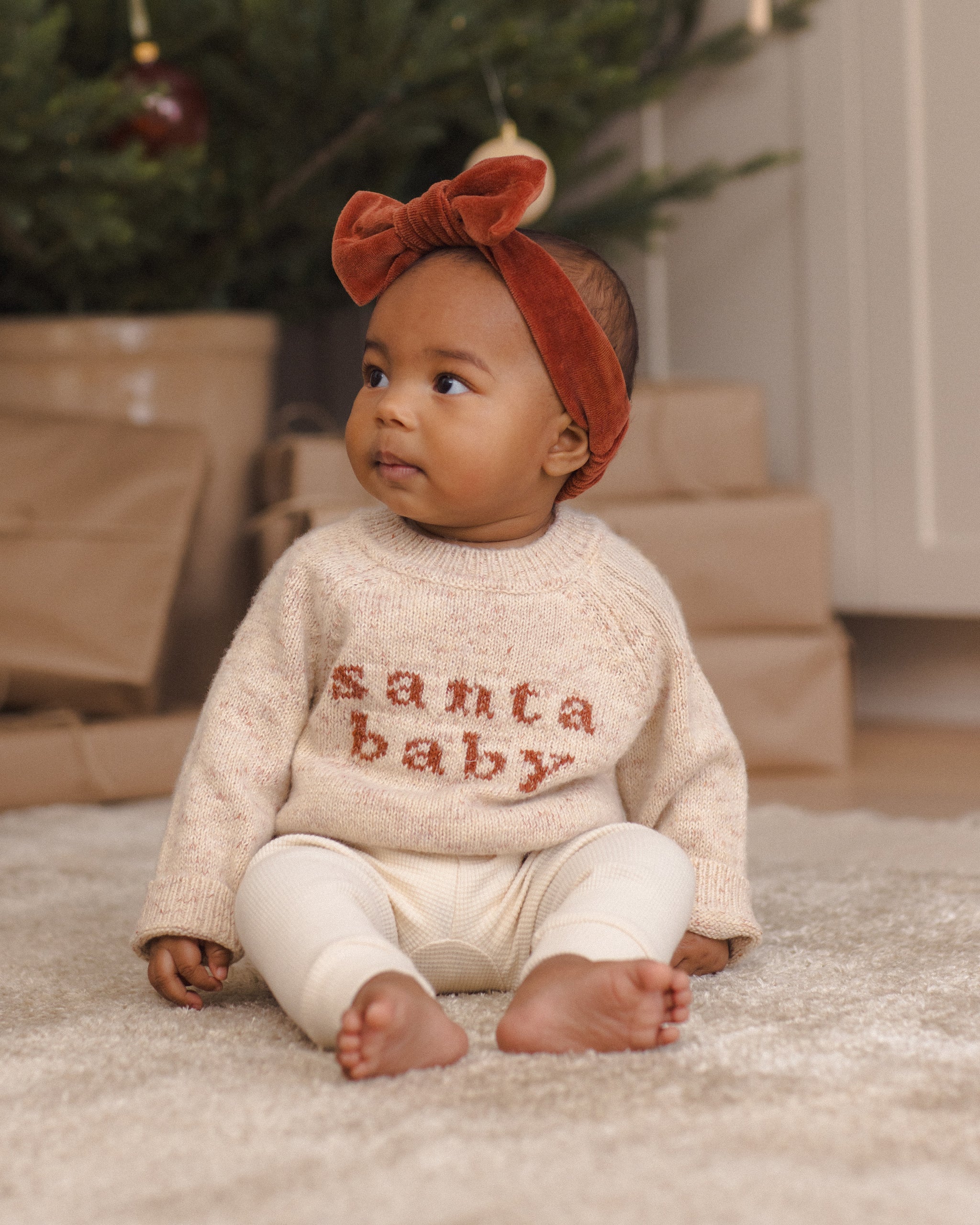Knit Baby Toddler Sweater in Santa Baby baby girl