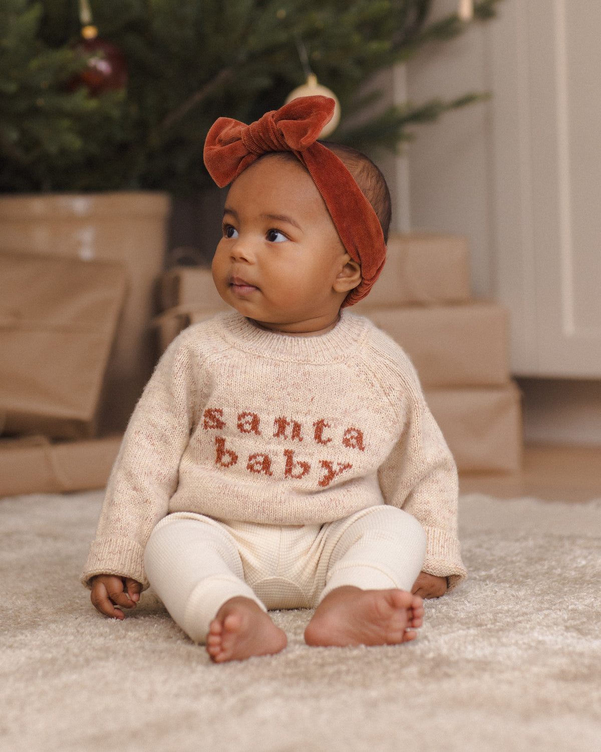 Knit Baby Toddler Sweater in Santa Baby baby girl