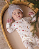 Quincy Mae Baby Bamboo Zip Footie in Toy Chest baby model
