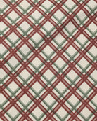 Close up details photo of Quincy Mae AW26 "Redwood Check" pattern