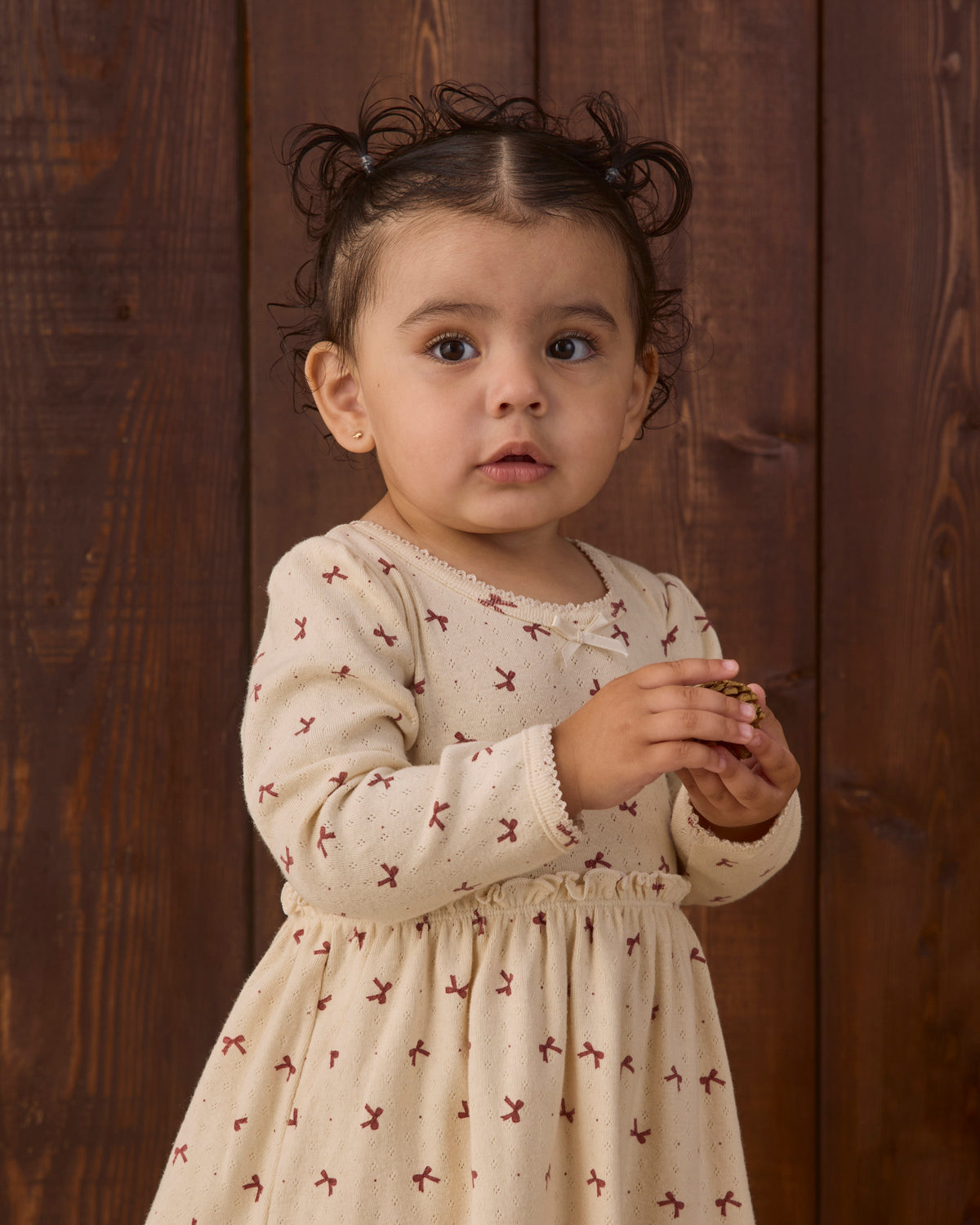 Quincy Mae Alda Dress in Red Bows studio model portrait