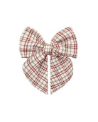 Quincy Mae Baby Bow in Christmas Plaid Flat Lay