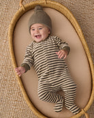 Baby model wearing Quincy Mae Beanie in Spruce
