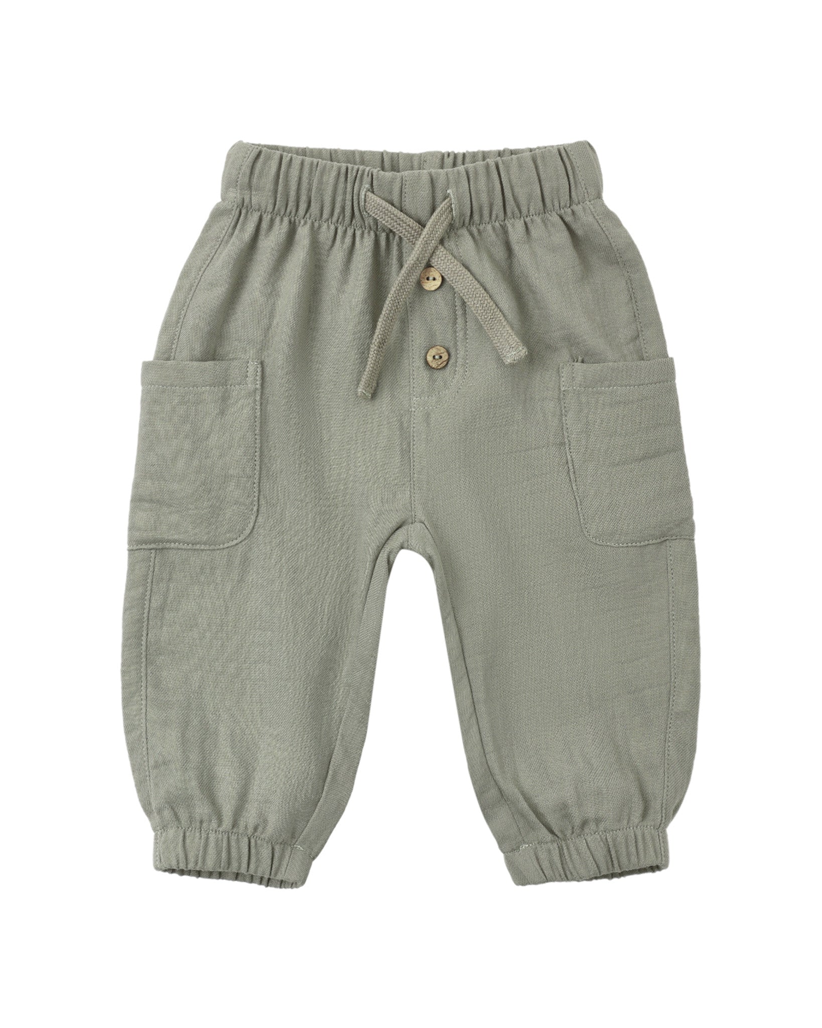 Quincy Mae Baby Luca Pant in Spruce Flat Lay