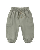 Quincy Mae Baby Luca Pant in Spruce Flat Lay