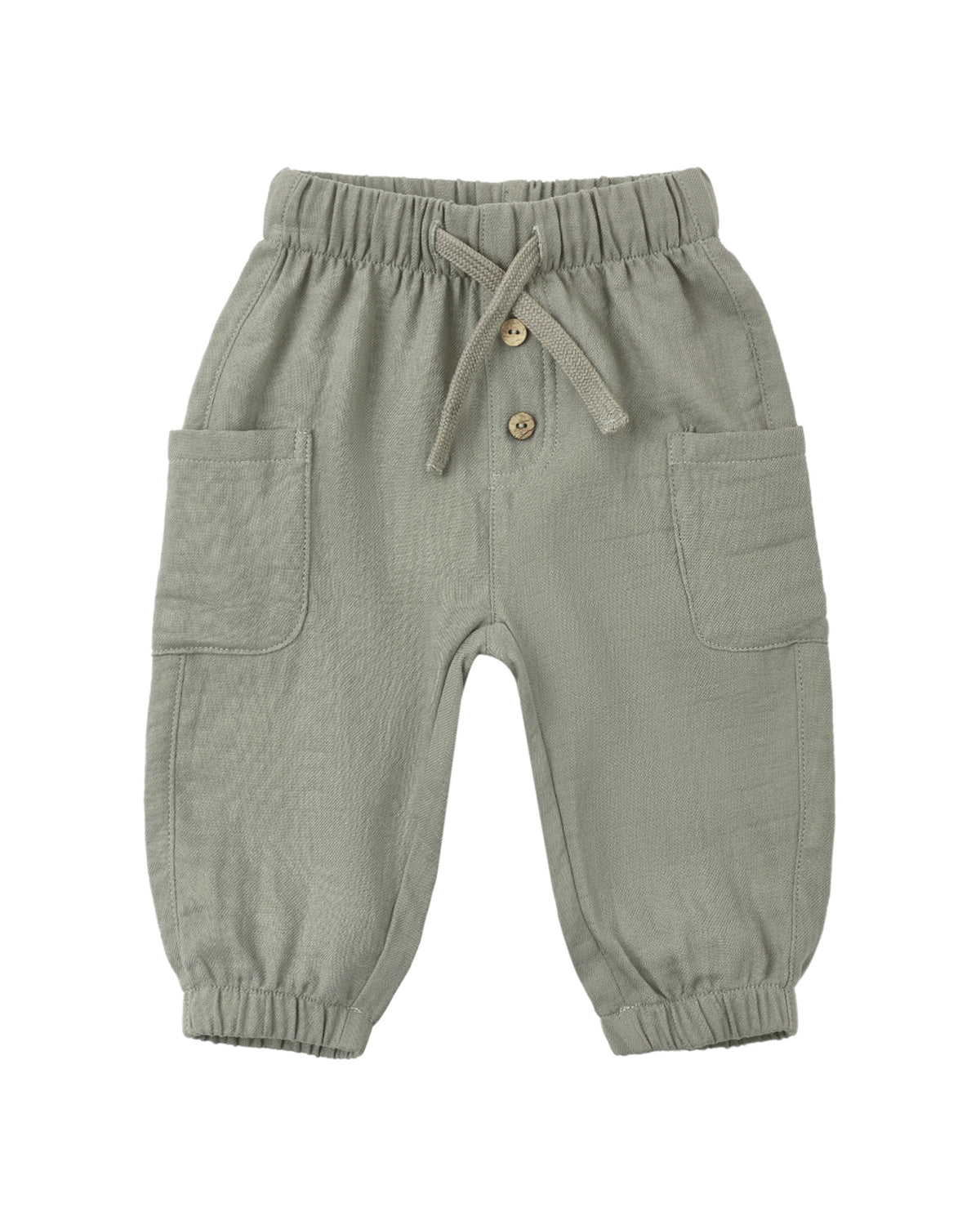 Quincy Mae Baby Luca Pant in Spruce Flat Lay