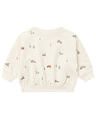 Quincy Mae Relaxed Fleece Baby Sweatshirt in Holiday Drive flat lay