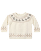 Quincy Mae Baby Rex Sweater in Tree Fair Isle Flat Lay