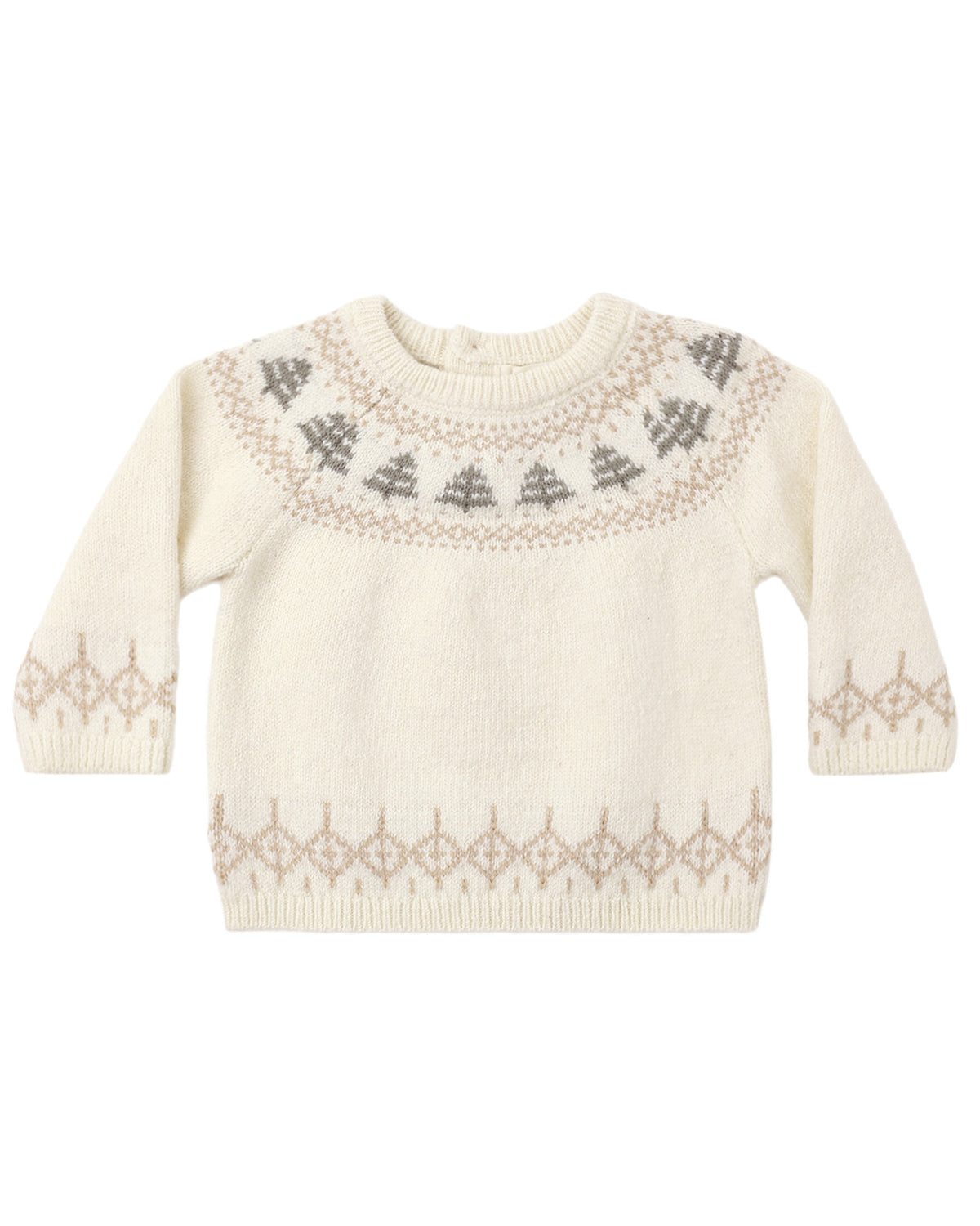 Quincy Mae Baby Rex Sweater in Tree Fair Isle Flat Lay