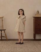 Model wearing the girls's Rylee + Cru Girls Collard Denim Mini Dress | Leopard