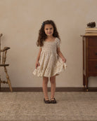 Girl wearing the Rylee + Cru Sage Jersey Dress in "Meadow"