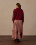 Rylee + Cru Women's Tiered Midi Skirt | Vintage Plaid rear side