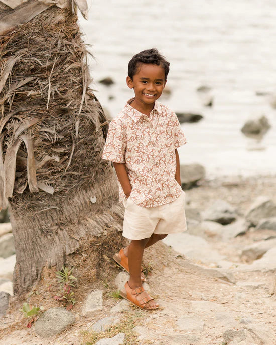 Collared Short Sleeve Shirt || Plumeria