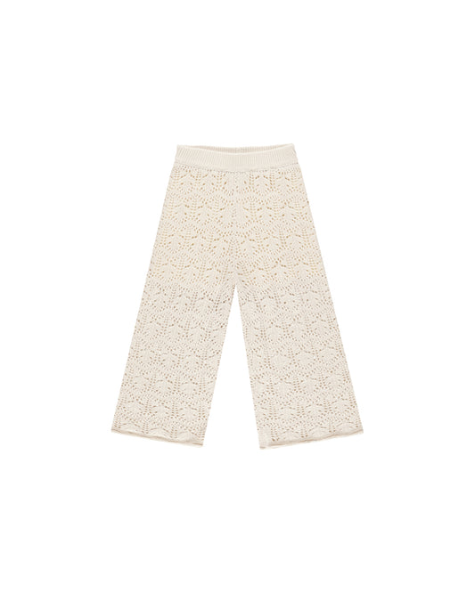 Crochet Knit Pant || Natural