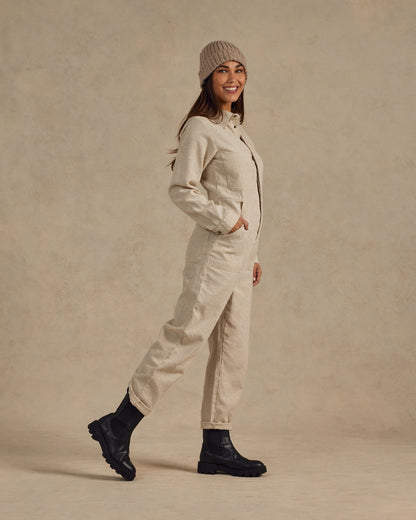 coverall jumpsuit | brass pinstripe