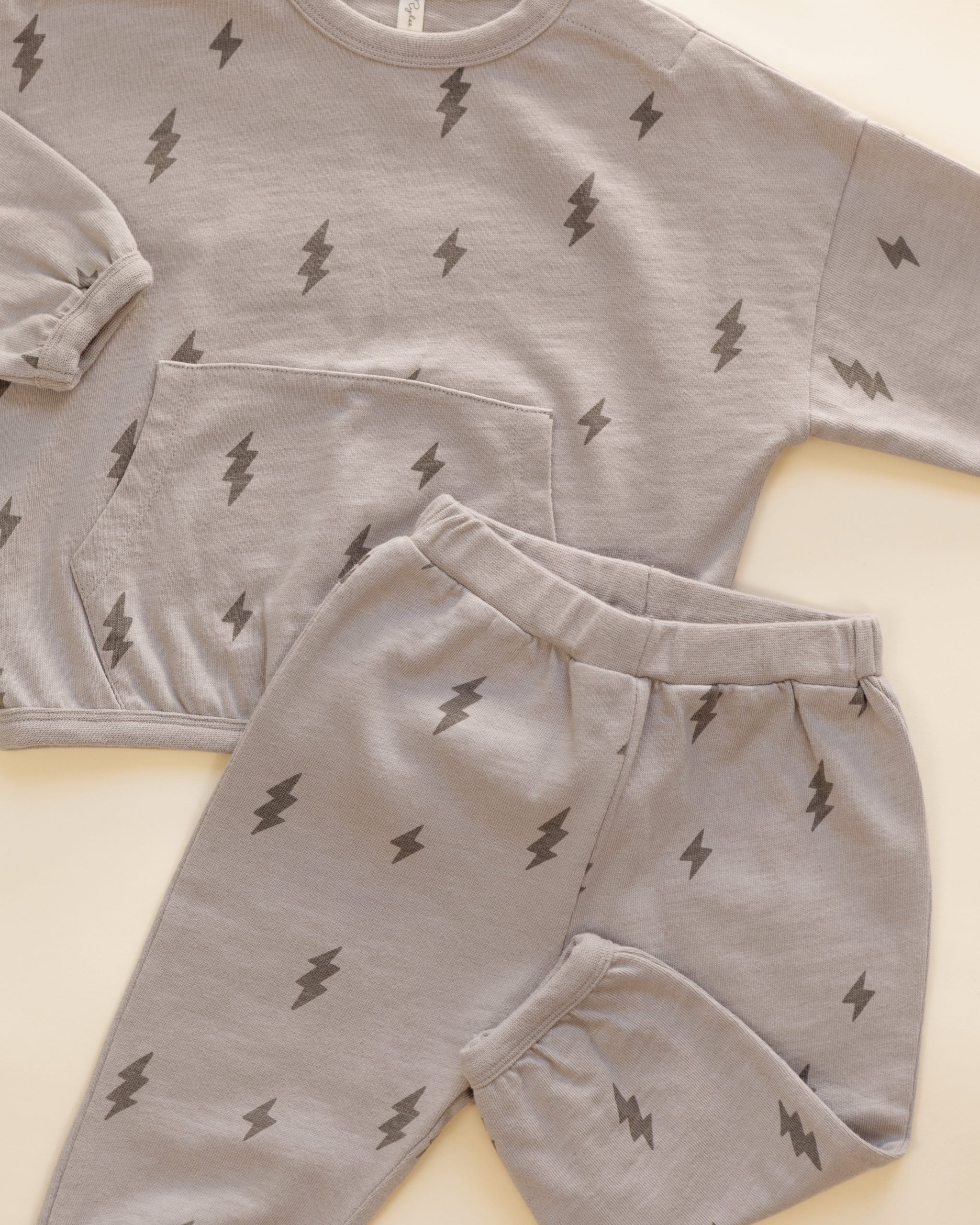Close-up details, styled flat lay of the Rylee + Cru Relaxed Set | Bolts