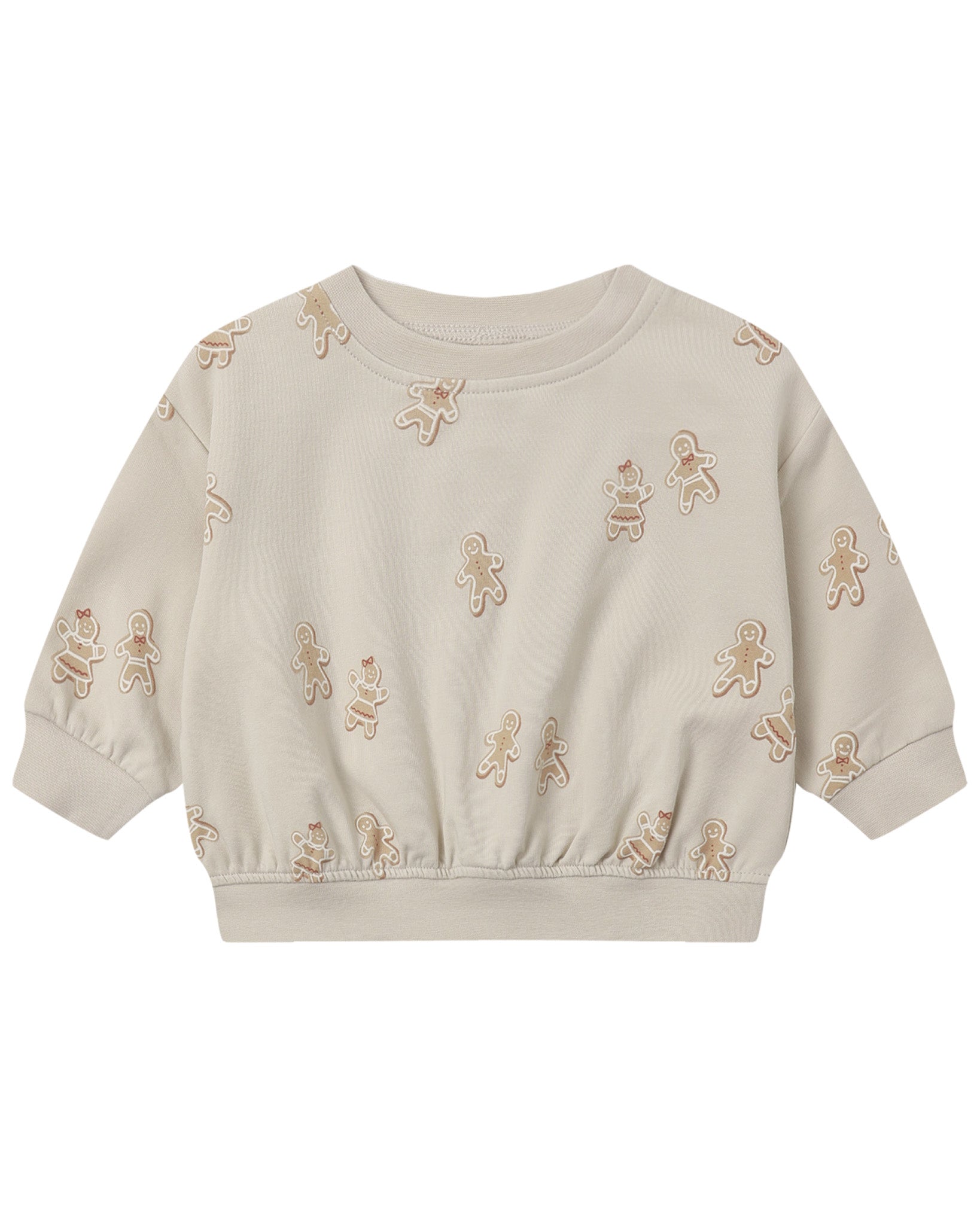 Quincy Mae Relaxed Fleece Baby Sweatshirt in Gingerbread Flat Lay