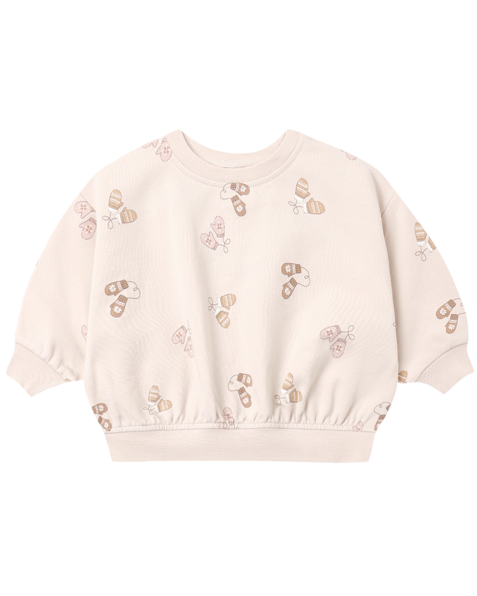 Quincy Mae Relaxed Fleece Sweatshirt in Mittens Flat Lay