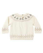Quincy Mae Rex Sweater | Tree Fair Isle flat lay back side