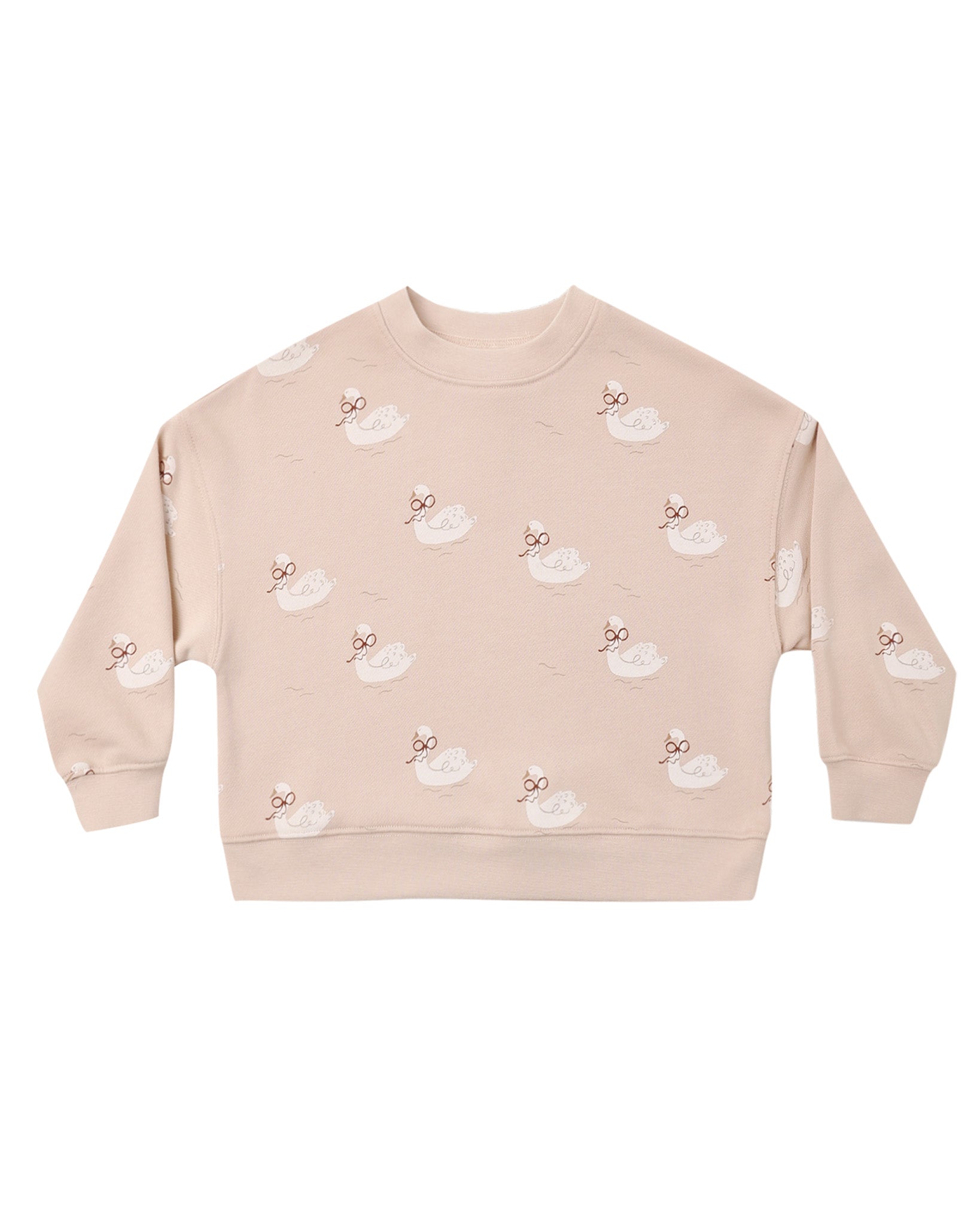Rylee + Cru Boxy Pullover | Swans front flat lay