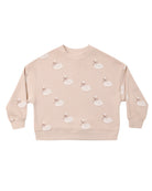 Rylee + Cru Boxy Pullover | Swans front flat lay
