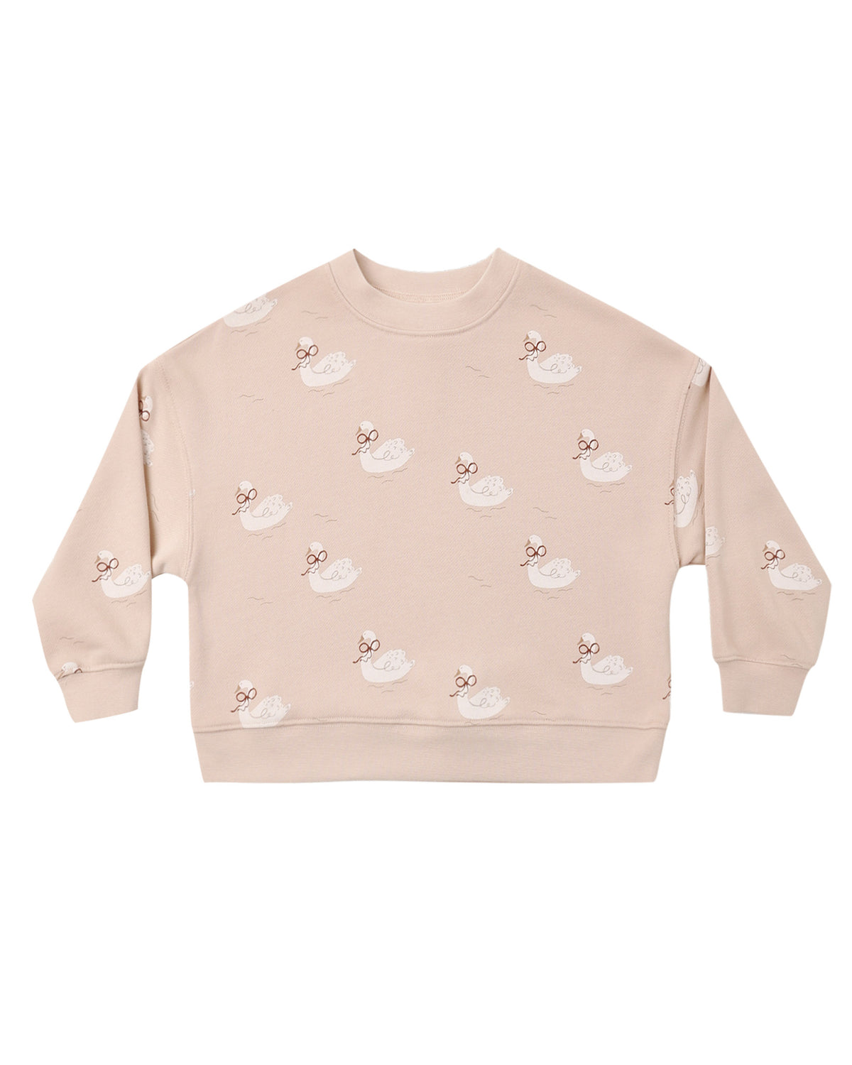 Rylee + Cru Boxy Pullover | Swans front flat lay