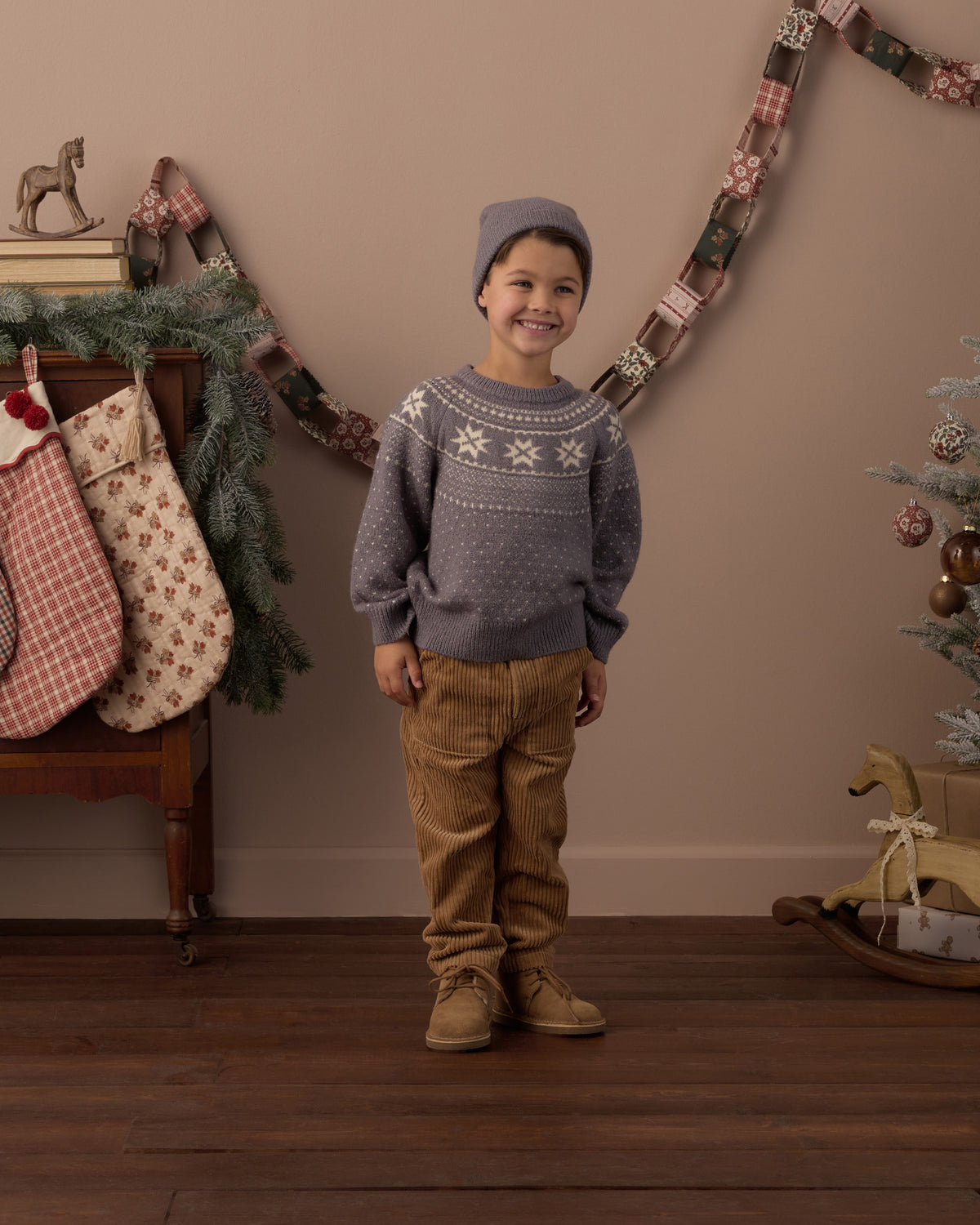 Rylee + Cru Boy's Fair Isle Sweater | Slate