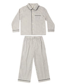 Rylee + Cru Boy's Long Sleeve Pajamas | Evergreen Stripes Flat Lay