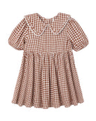 Rylee + Cru Camille Dress | Brick Check front flat lay