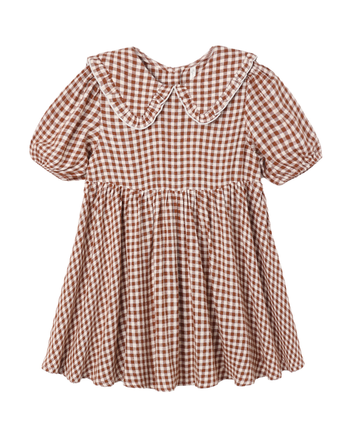 Rylee + Cru Camille Dress | Brick Check front flat lay
