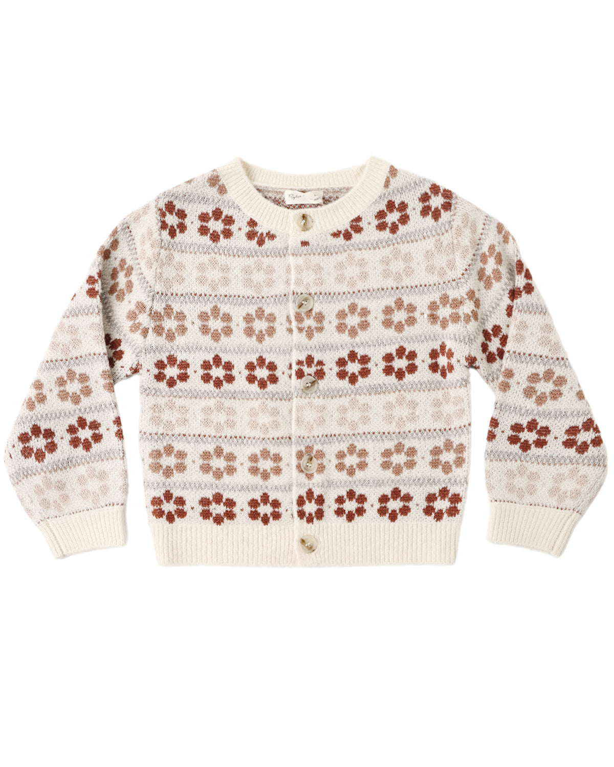 Rylee + Cru Cheyenne Cardigan | Flower Fair Isle front flat lay