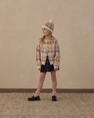 Full portrait of girl modeling the Rylee + Cru Cheyenne Cardigan | Flower Fair Isle