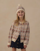 Rylee + Cru Cheyenne Cardigan | Flower Fair Isle model front