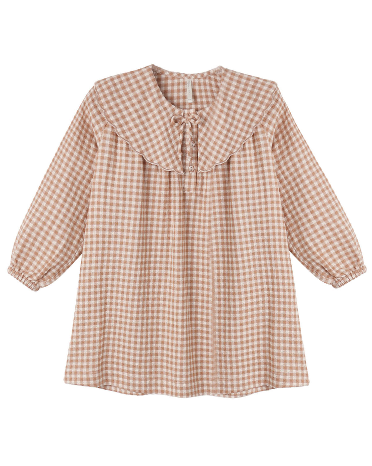 Rylee + Cru Collette Mini Dress | Fawn Gingham front flat lay