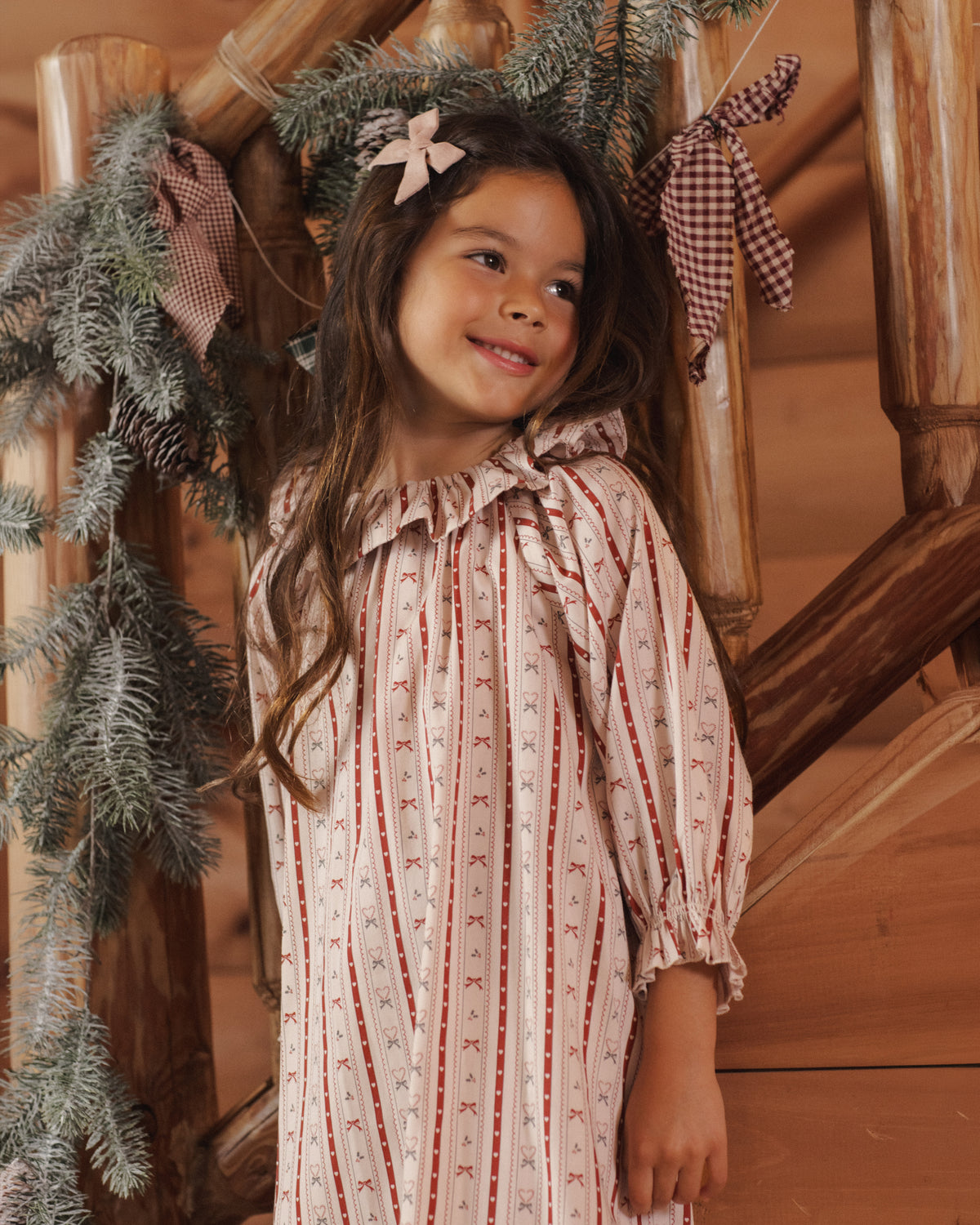 Rylee + Cru Girl's Nightgown | Candy Cane Lane Lifestyle Model Portrait